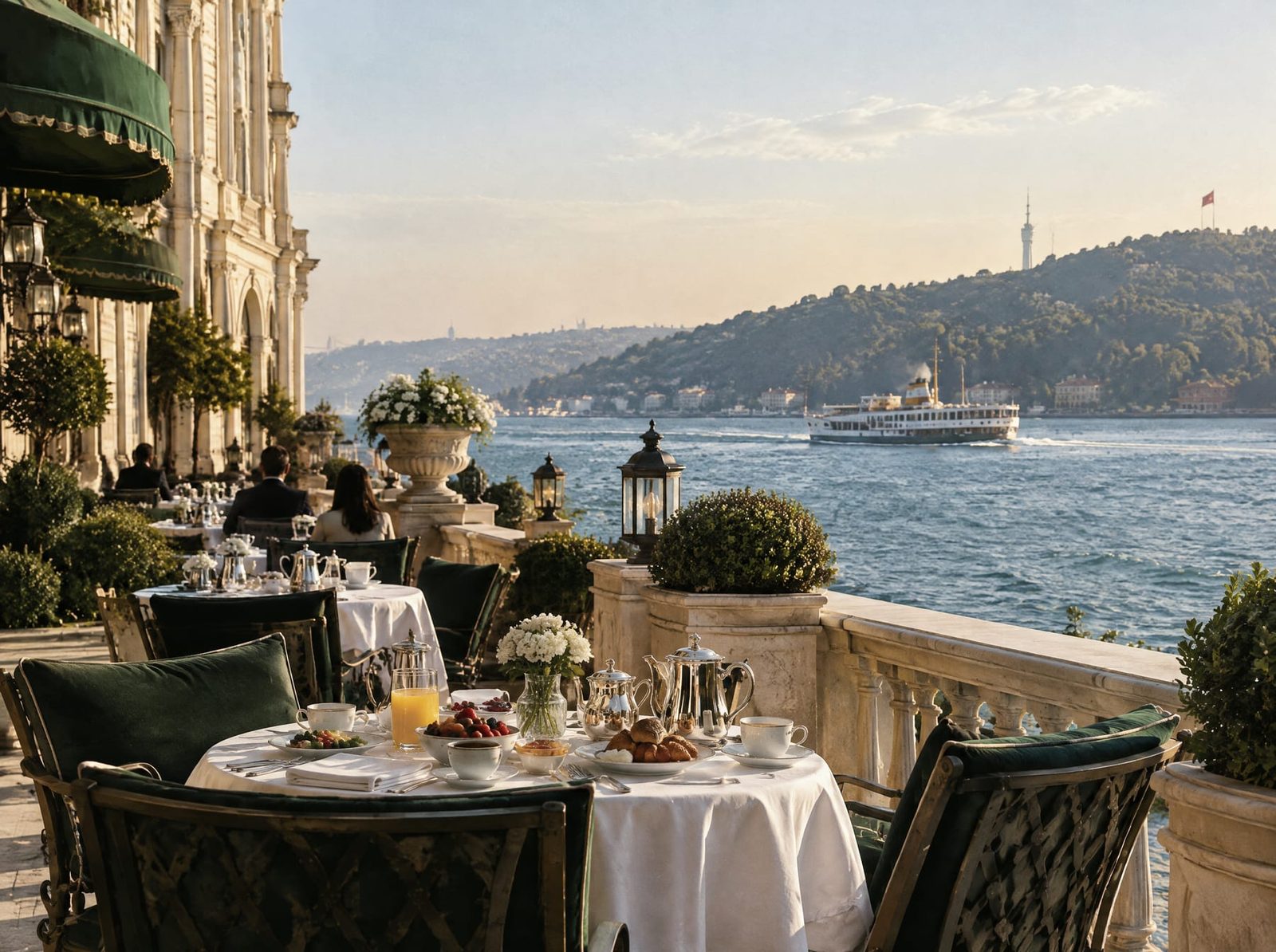 Boğaz manzaralı teras